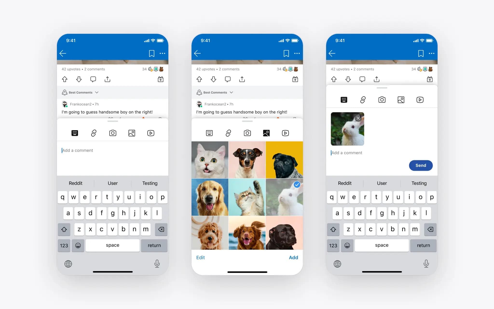 Media in comments UI concepts