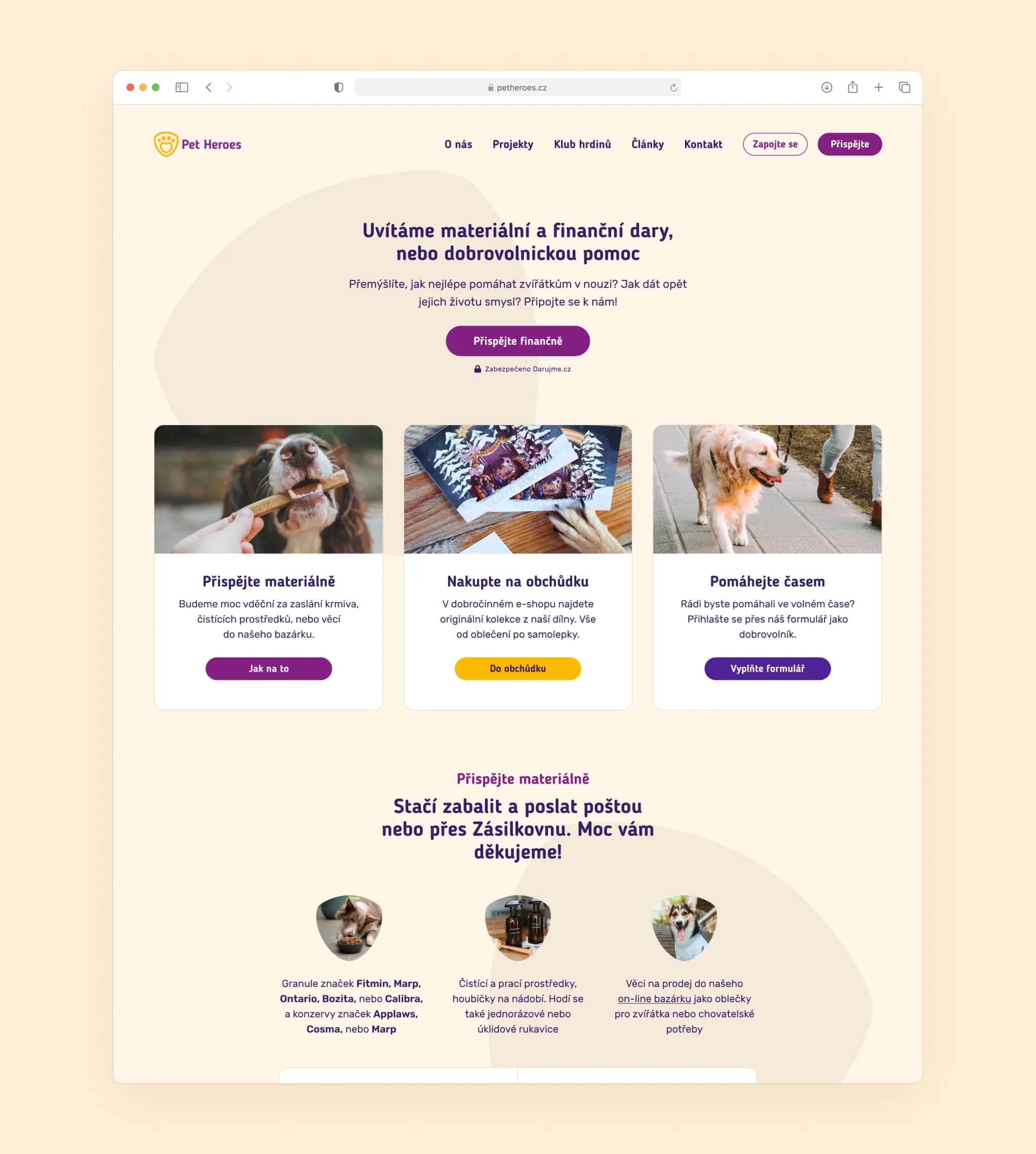 Support page